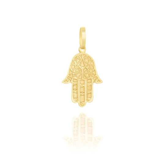 Pingente Hamsa Trabalhada 18k
