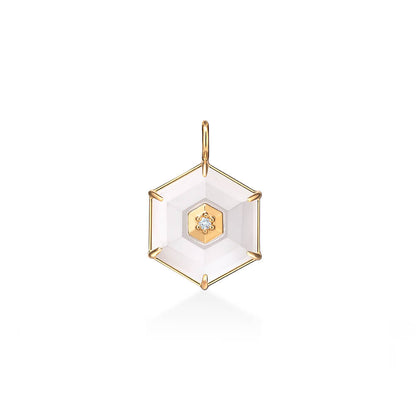 Pingente Hex Cristal 18k
