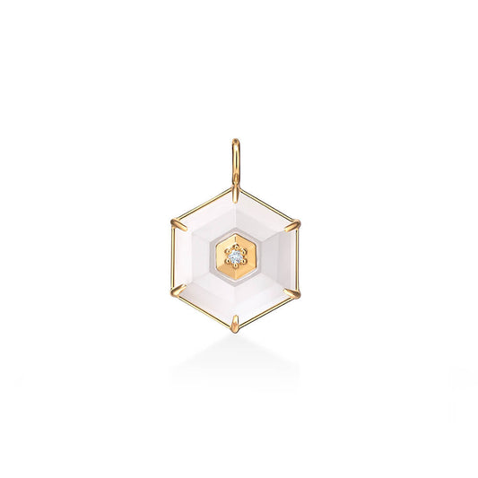Pingente Hex Cristal 18k