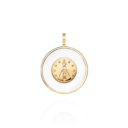 Pingente Nossa Senhora com Quartzo Branco 18k