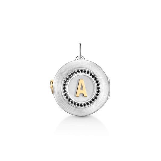 Pingente Relicário Letra Ag 925 com ouro 18k