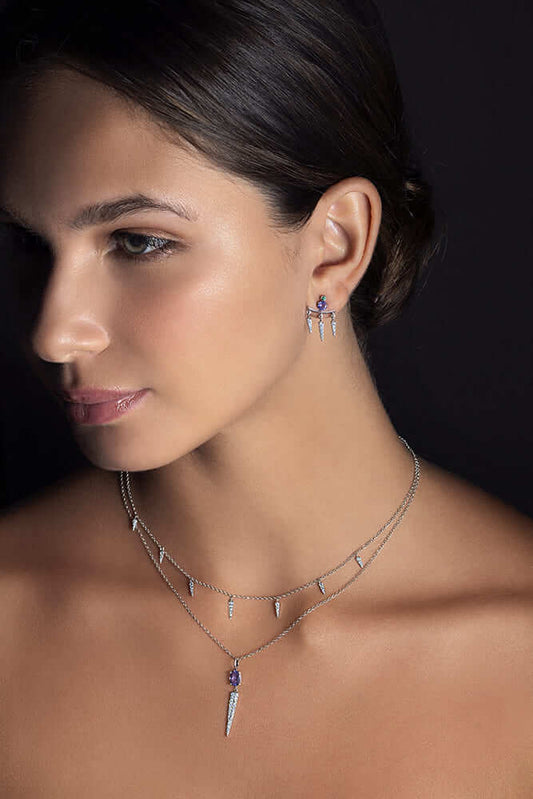 Pingente Spike Longo Tanzanita 18k