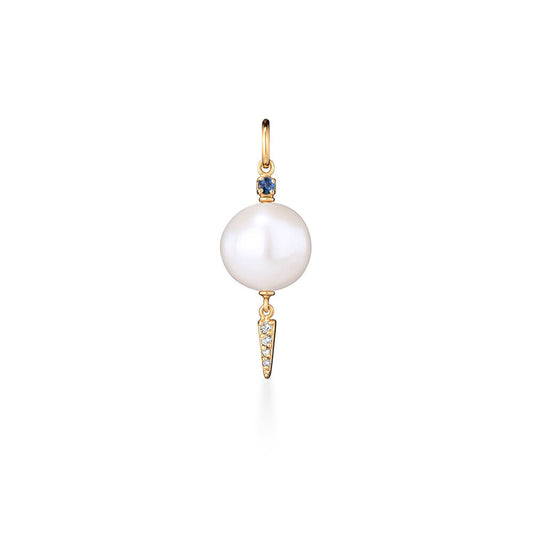 Pingente Spike Pérola e Safira 18k