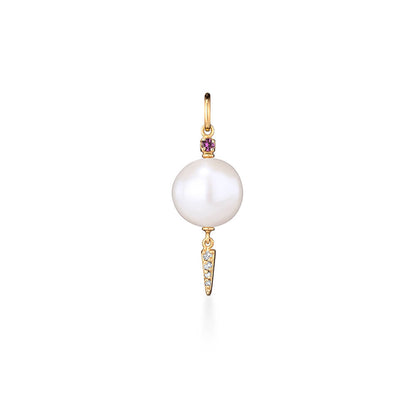 Pingente Spike Pérola e Safira 18k