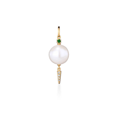 Pingente Spike Pérola e Safira 18k