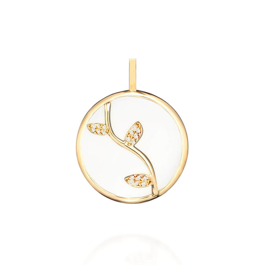 Pingente Teva com Quartzo Branco 18k