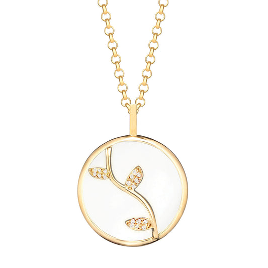 Pingente Teva com Quartzo Branco 18k
