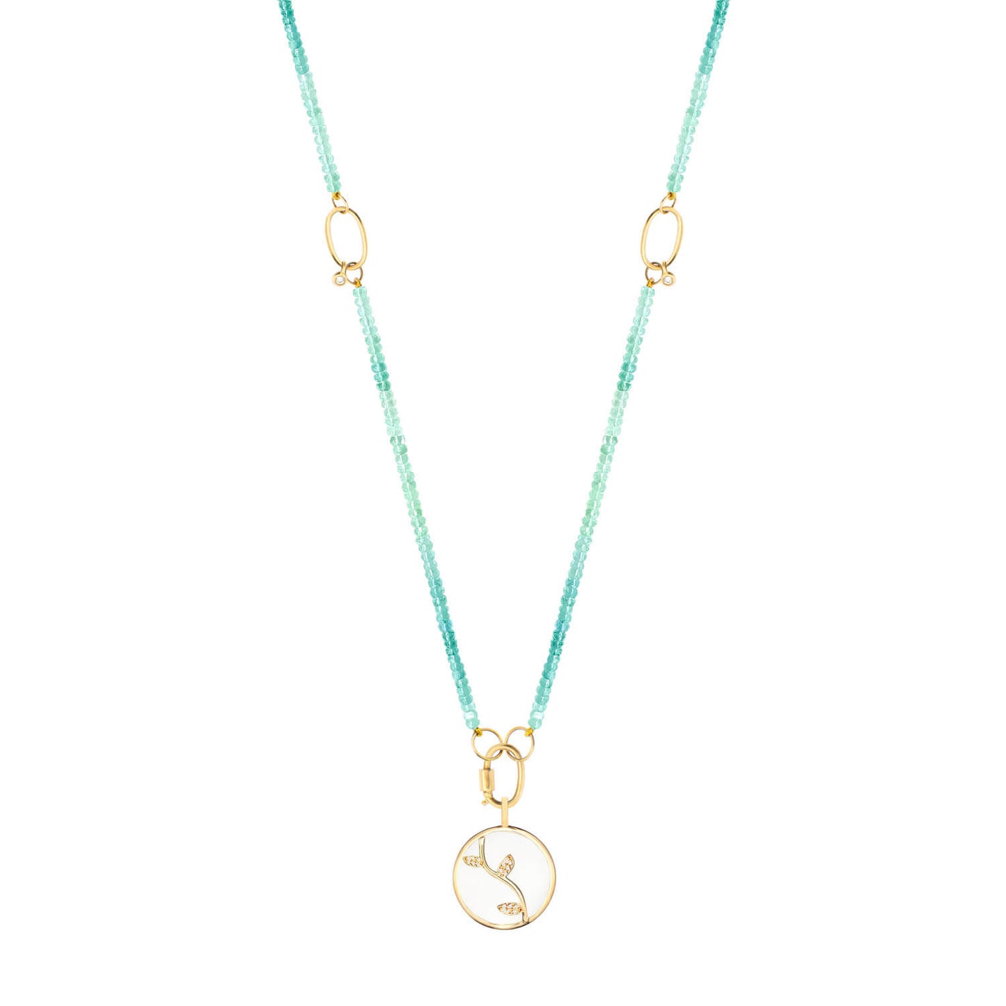 Pingente Teva com Quartzo Branco 18k