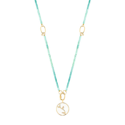 Pingente Teva com Quartzo Branco 18k