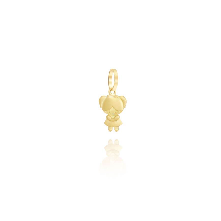 Pingente Menina Mini 18k