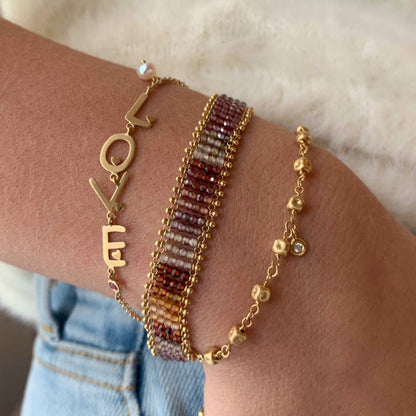 Pulseira Crochê Terroso G 18k