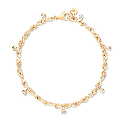 Pulseira Infinito com Brilhantes 18k