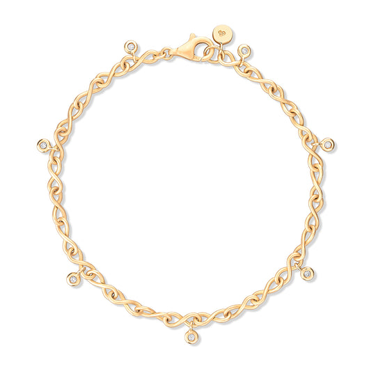 Pulseira Infinito com Brilhantes 18k