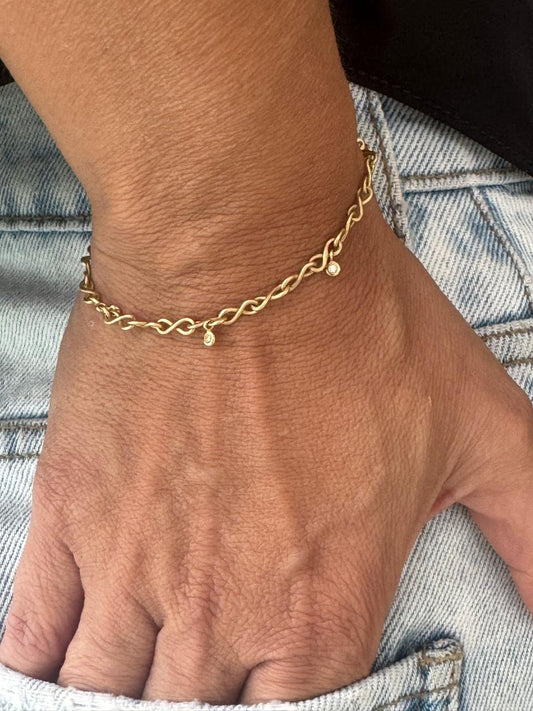 Pulseira Infinito com Brilhantes 18k