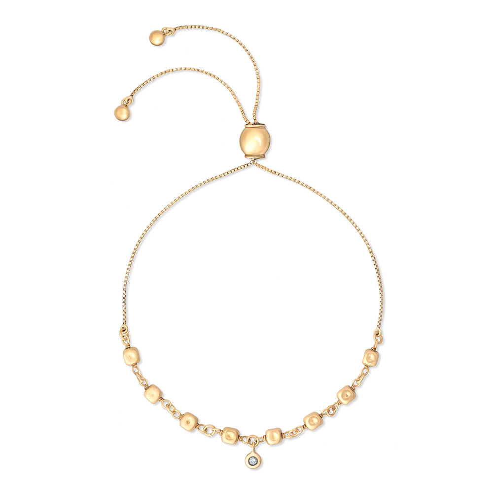 Pulseira Ajustável Bolinhas Amassadas 18k
