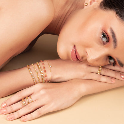 Pulseira Ajustável Bolinhas Amassadas 18k