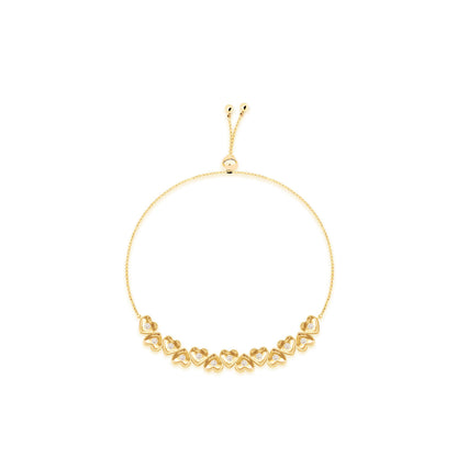 Pulseira Ajustável Corações 18k