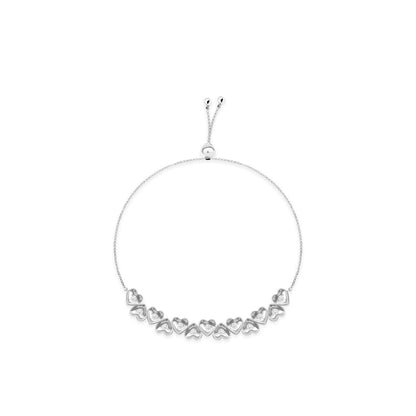 Pulseira Ajustável Corações 18k