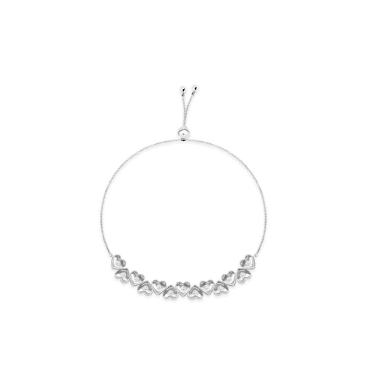 Pulseira Ajustável Corações 18k