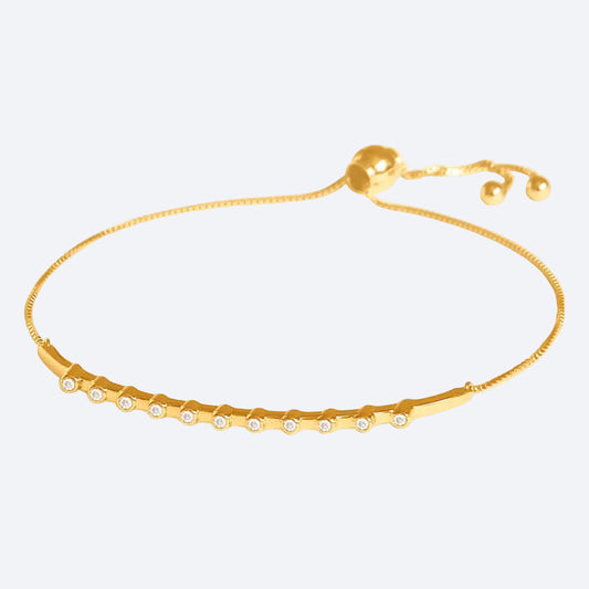 Pulseira Ajustável Multiple Brilhantes 18k
