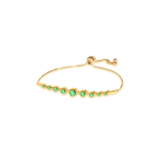 Pulseira Ajustável Multiple Esmeralda 18k