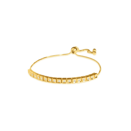 Pulseira Ajustável Quadradinhos 18k