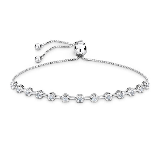 Pulseira Ajustável Riviera Redonda 18k