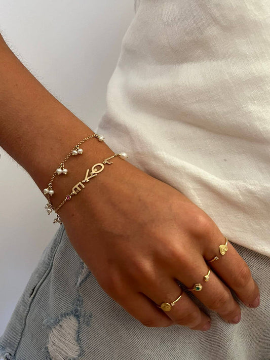 Pulseira Cachos Pérola 18k
