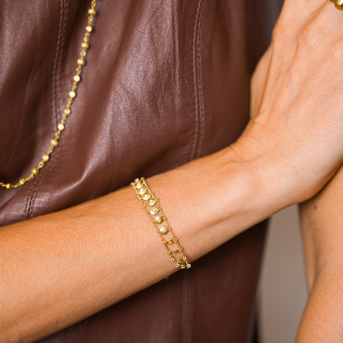 Pulseira Ciclos Crochê 18k