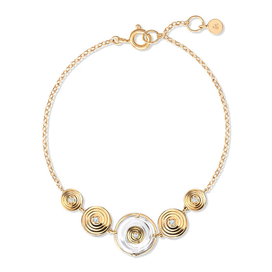 Pulseira Ciclos Pedra Cristal 18k