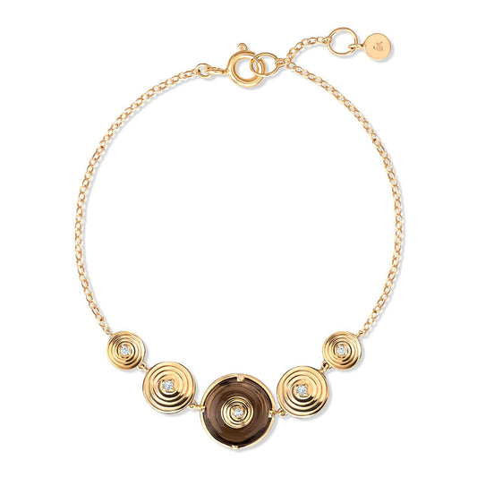 Pulseira Ciclos Pedra Fumê 18k