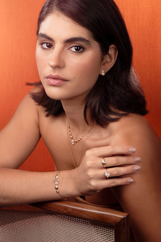 Pulseira Ciclos Pedra Fumê 18k
