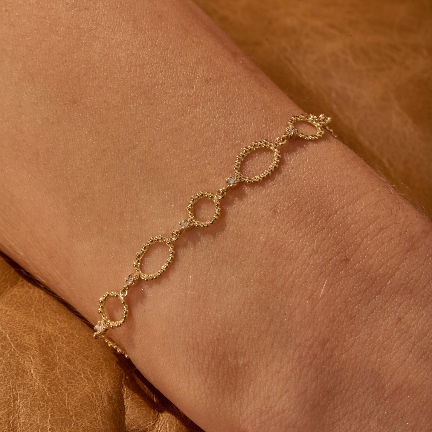 Pulseira Duna Elos Ovais e Redondos 18k