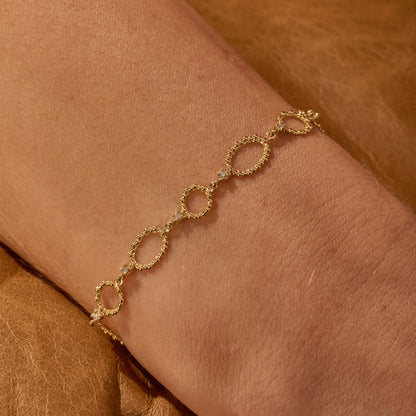 Pulseira Duna Elos Ovais e Redondos 18k