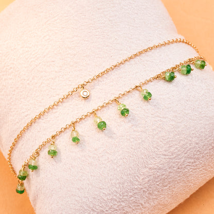Pulseira Dupla Tsavorita 18k