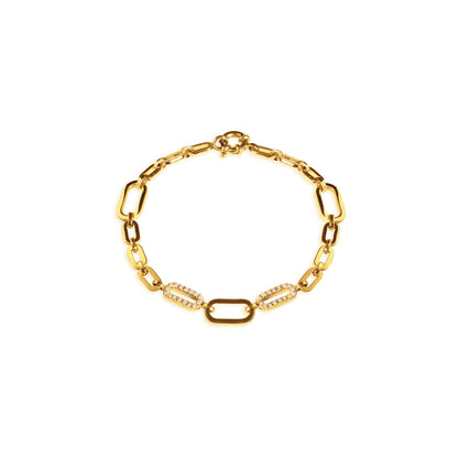 Pulseira Elos com diamantes 18k