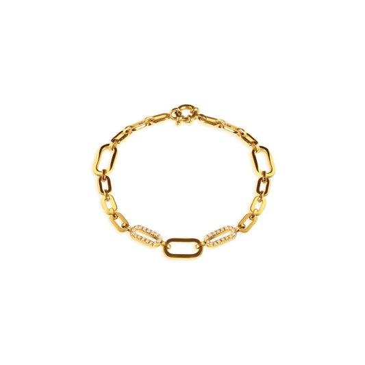Pulseira Elos com diamantes 18k