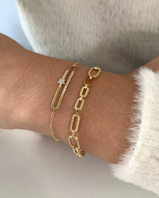 Pulseira Elos com diamantes 18k