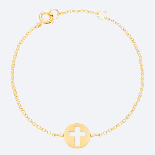 Pulseira Fé - Cruz 18k