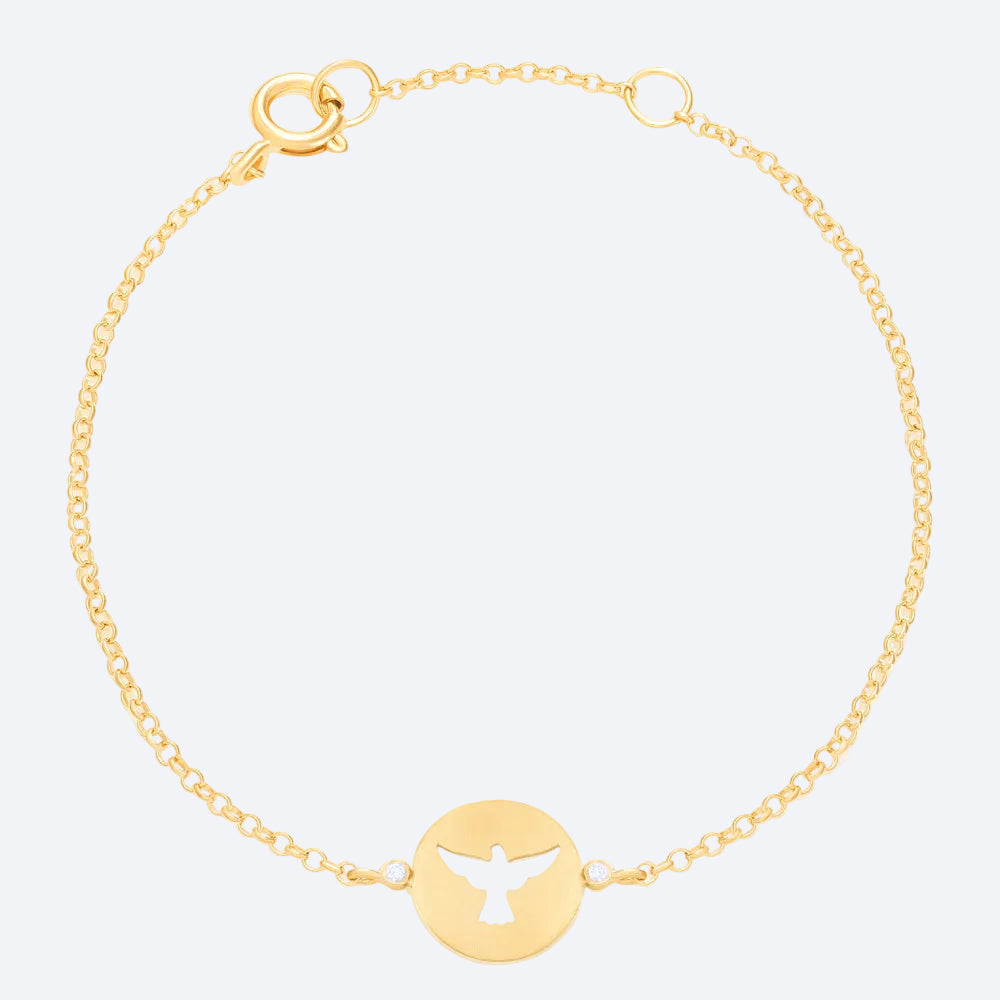 Pulseira Fé - Espírito Santo 18k
