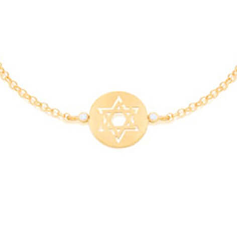Pulseira Fé - Estrela de David 18k
