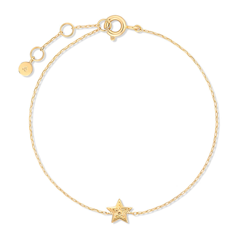Pulseira Fina Estrela Raiada 18k