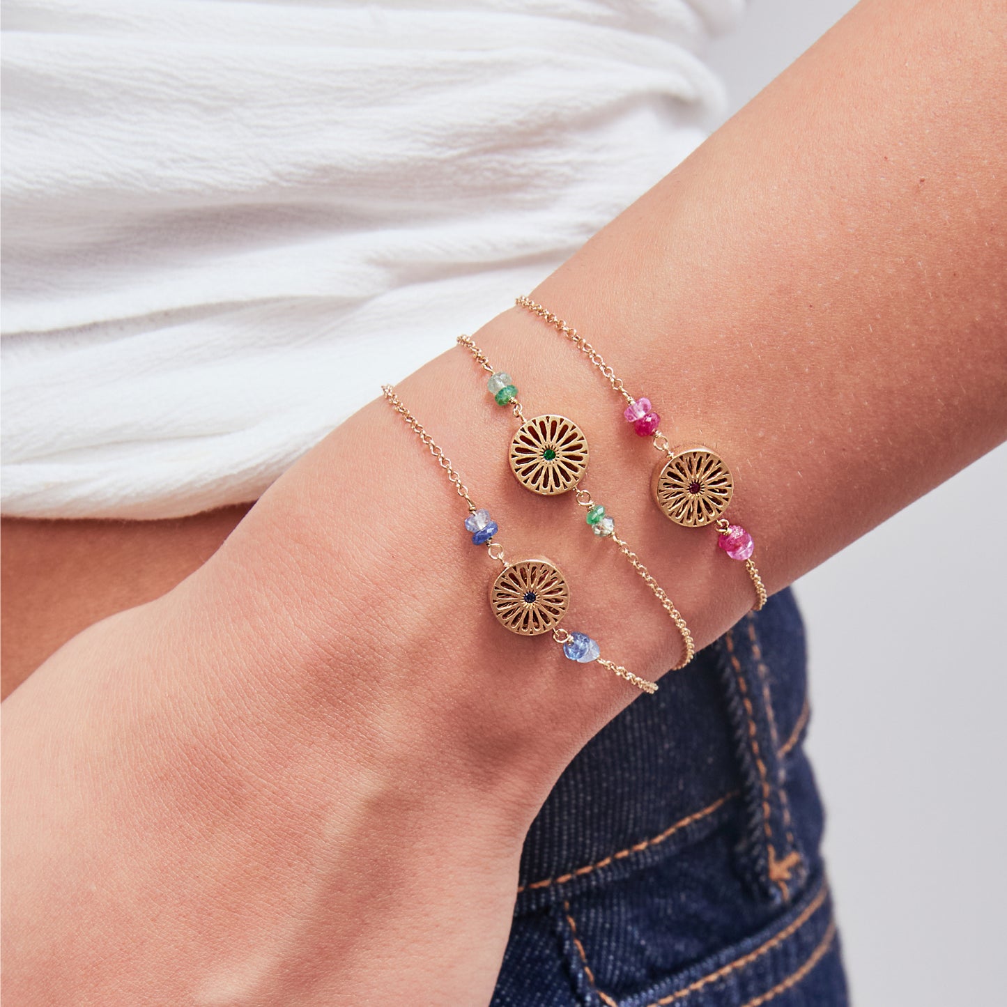 Pulseira Gaudí Esmeralda 18k