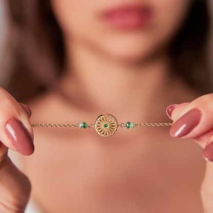Pulseira Gaudí Esmeralda 18k
