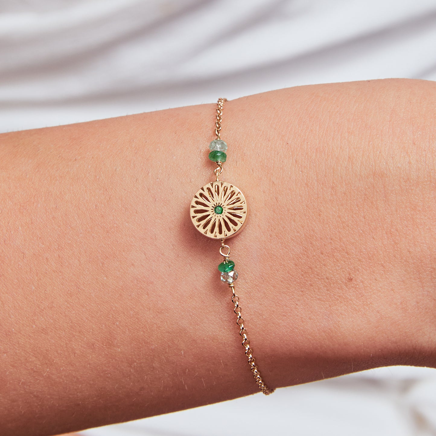 Pulseira Gaudí Esmeralda 18k