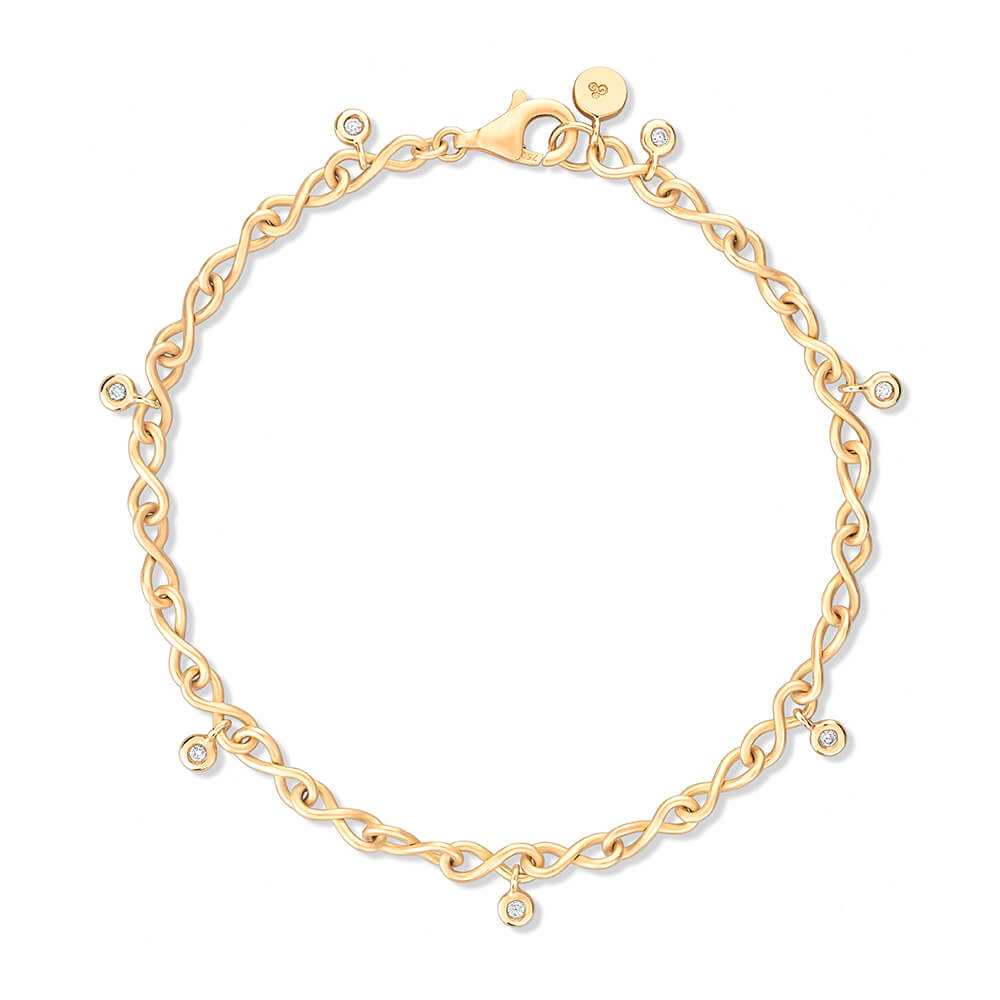 Pulseira Infinito com Brilhantes 18k