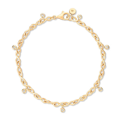 Pulseira Infinito com Brilhantes 18k