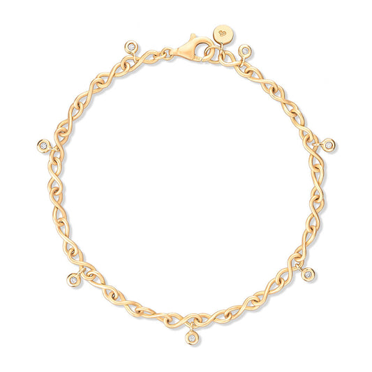 Pulseira Infinito com Brilhantes 18k