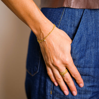 Pulseira Infinito com Brilhantes 18k