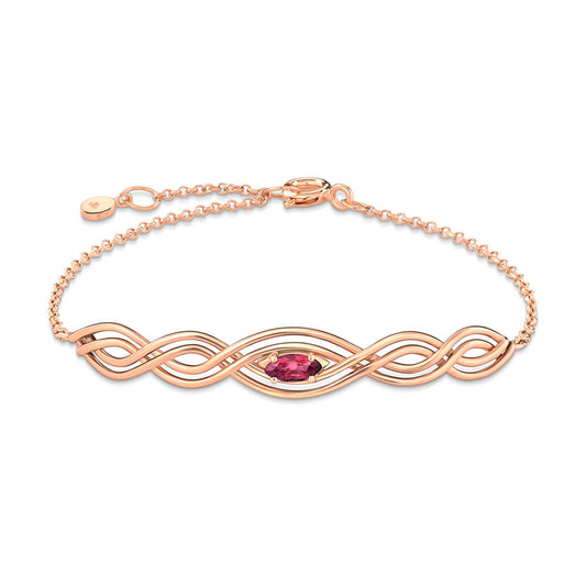 Pulseira Nós Frente Rubi 18k